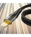 Led Işık Uçlu Sağlam İp Kablolu USB to Lightning Hızlı Şarj Kablosu