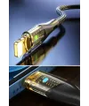 Led Işık Uçlu Sağlam İp Kablolu USB to Lightning Hızlı Şarj Kablosu