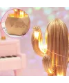 Led Işıklı Sevimli Kaktüs Dekoratif Masa Lambası Mini Biblo Gece Lambası-GOLD