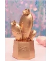 Led Işıklı Sevimli Kaktüs Dekoratif Masa Lambası Mini Biblo Gece Lambası Gold