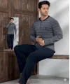 ieg™ Lindros 04036 Erkek Raporlu Uzun Kol Pijama Takımı