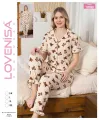 ieg™ Lovenisa 12099 Kadın Bürümcük Düğmeli Pijama Takımı
