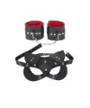 Maske Ve Kelepçe Deri Harness Fantezi Set