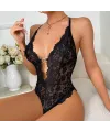 Metal Kalp Aksesuarlı Fantezi Dantelli Siyah Body