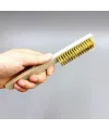 ieg™  Metal Telli Fırça Ahşap Saplı Pas Kir Sökme Temizleme Fırçası