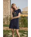Meyve ve Yaprak Baskılı Dantelli Feel Good Gecelik