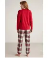 ieg™ Nautıca W606 Kadın Uzun Kollu Ekoseli Pijama Takımı