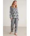 ieg™ Nautıca W617 Kadın Uzun Kollu Önden Düğmeli Pijama Takımı