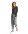 ieg™ Nautıca W618 Kadın Patlı V Yaka Uzun Kollu Pijama Takımı
