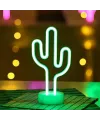 Neon Işıklı Kaktüs Masa Gece Lambası