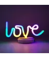 Neon Işıklı Love Yazılı Masa Gece Lambası