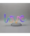 Neon Işıklı Love Yazılı Masa Gece Lambası