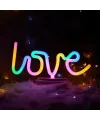 Neon Işıklı Love Yazılı Masa Gece Lambası