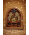 Orta Boy Kubbe Model Retro Ahşap Tasarım Bluetooth Hoparlörlü Radyo – FM/AM Destekli, Şarjlı ve Taşınabilir Radyo NS-7061