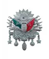 Osmanlı Devlet Arması Vidalı Kabartma Logo Küçük 10x8cm Krom