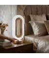 Oval Şeklinde Kristal LED Masa Lambası – Dokunmatik, 3 Renk Işık Modlu, Şarjlı Dekoratif Gece Lambası