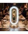 Oval Şeklinde Kristal LED Masa Lambası – Dokunmatik, 3 Renk Işık Modlu, Şarjlı Dekoratif Gece Lambası