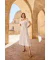 Pamuklu Kayık Yakalı Elbise