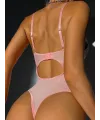 Pembe Dantel İşlemeli Kalp Desenli Fantezi Jartiyer Takımı