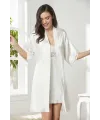 ieg™ Pierre Cardin 4045 Kadife Saten Dantelli Gecelik ve Sabahlık Takımı