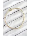 Pirinç Charm Topcuk Model Gold Renk Kadın Bileklik TJ-BB7807