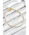 Pirinç Charm Topcuk Model Gold Renk Kadın Bileklik TJ-BB7807