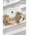 Pirinç Gold Renk İşlemeli Kalp Model Kadın Küpe TJ-BKP10242
