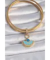 Pirinç Gold Renk Nazar Boncuklu Ajda Charm TJ-BC1010
