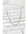 Pirinç Gold Renk Yassı Zincir Kadın Kolye TJ-BKO10818