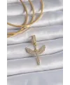 Pirinç Gold Renk Zirkon Taşlı Mikail Model Ajda Charm TJ-BC1003