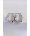 Pirinç Gümüş Renk İçi Boş Gül Küpe TJ-BKP8977