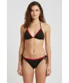 ieg™ Premium Kadın 4’lü Fitilli Set – Siyah Kırmızı Biyeli (Pijama Üst, Pantolon, Bikini Takımı)
