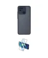 ieg™ Redmi 10C Kılıf Ahenk Çizgi Serisi - Siyah 3D Antistatik Cam Ekran Koruyucu