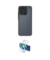 ieg™ Redmi 10C Kılıf Ahenk Çizgi Serisi - Siyah 3D Antistatik Cam Ekran Koruyucu