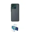 ieg™ Redmi 10C Kılıf Ahenk Çizgi Serisi - Siyah 3D Antistatik Cam Ekran Koruyucu