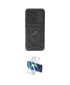 ieg™ Redmi 10C Kılıf Ahenk Klasik - Siyah 3D Antistatik Cam Ekran Koruyucu