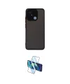 ieg™ Redmi 12C Kılıf Ahenk Çizgi Serisi - Siyah 3D Antistatik Cam Ekran Koruyucu