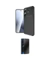 ieg™ Redmi 13 4G Kılıf Eksen Form Prime - Siyah 3D Antistatik Hayalet Cam Ekran Koruyucu