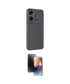 ieg™ Redmi 13 4G Kılıf Eksen Form Prime - Siyah 3D Antistatik Mat Seramik Nano Ekran Koruyucu