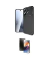 ieg™ Redmi 13 4G Kılıf Eksen Form Prime - Siyah 3D Antistatik Mat Seramik Nano Ekran Koruyucu