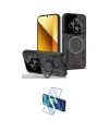 ieg™ Redmi 14C Kılıf Kıvılcım Modern Serisi - Siyah 3D Antistatik Cam Ekran Koruyucu