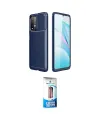 ieg™ Redmi 9T Kılıf Eksen Form Prime - Siyah 5D Eko Cam Ekran Koruyucu