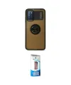 ieg™ Redmi 9T Kılıf Yörünge Çizgi - Siyah 5D Eko Cam Ekran Koruyucu