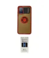 ieg™ Redmi 9T Kılıf Yörünge Çizgi - Siyah 5D Hayalet Cam Ekran Koruyucu