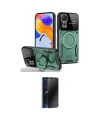 ieg™ Redmi Note 11 Pro Kılıf Kıvılcım Modern Serisi - Siyah 3D Antistatik Hayalet Cam Ekran Koruyucu