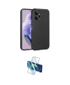 ieg™ Redmi Note 12 4G Kılıf Kozmos Yansıma Özel Seri - Siyah 3D Antistatik Cam Ekran Koruyucu