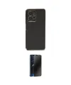 ieg™ Redmi Note 12 4G Kılıf Yankı Serisi - Siyah 3D Antistatik Hayalet Cam Ekran Koruyucu