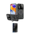 ieg™ Redmi Note 12 Pro 4G Kılıf Kıvılcım Modern Serisi - Siyah 3D Antistatik Hayalet Cam Ekran Koruyucu