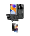ieg™ Redmi Note 12 Pro 4G Kılıf Kıvılcım Modern Serisi - Siyah 3D Antistatik Mat Seramik Nano Ekran Koruyucu