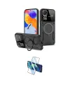 ieg™ Redmi Note 12 Pro 4G Kılıf Kıvılcım Modern Serisi - Siyah 3D Antistatik Seramik Nano Ekran Koruyucu